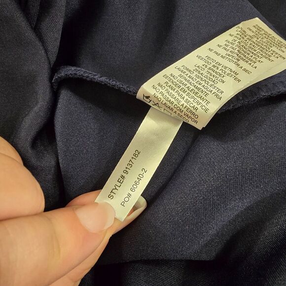 Cocktail Date Dress Womens 8 Sequin Lace Cut Out Short Sleeve Navy Blue Guest - Picture 8 of 9